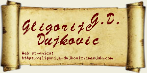 Gligorije Dujković vizit kartica